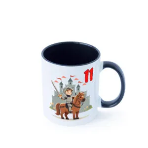 11. Geburtstag | 11 Jahre | Ritter | Junge | Schloss Farbige Tasse - Kaffeetasse / Geschenk / Familie