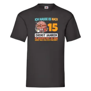 15 Dienstjahre | Arbeit | Kompetent v2 T-Shirt Schwarz
