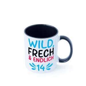 14. Geburtstag | 14 Jahre | Wild & Frech Farbige Tasse - Kaffeetasse / Geschenk / Familie