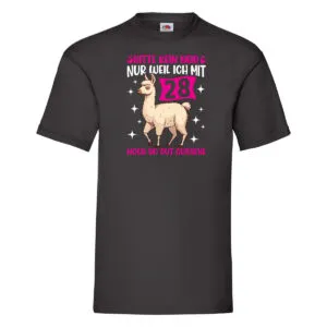 28. Geburtstag | 28 Jahre | Lama | gut aussehen v2 T-Shirt Schwarz