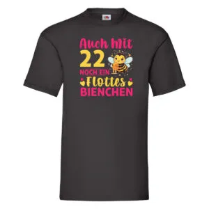 22. Geburtstag | Flottes Bienchen | 22 Jahre v2 T-Shirt Schwarz