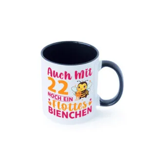22. Geburtstag | Flottes Bienchen | 22 Jahre Farbige Tasse - Kaffeetasse / Geschenk / Familie