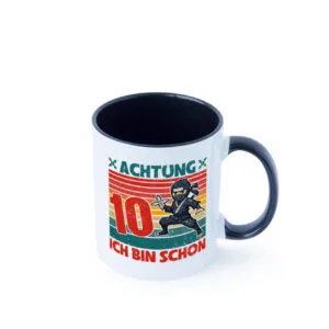 10. Geburtstag | 10 Jahre | Ninja | Kindergeburtstag Farbige Tasse - Kaffeetasse / Geschenk / Familie