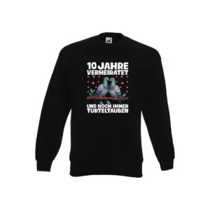 10 Jahre verheiratet | Turteltauben | Ehe | Ehepaar Sweatshirt Schwarz