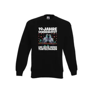 19 Jahre verheiratet | Turteltauben | Ehe | Ehepaar v2 Sweatshirt Schwarz