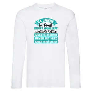 24 Jahre im Dienst | Jubiläum | Arbeit Long Sleeve Weiß
