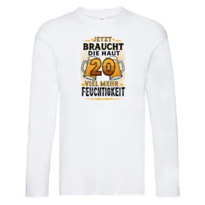 20 braucht die haut mehr Feuchtigkeit | 20. Geburtstag v2 Long Sleeve Weiß