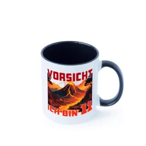 11. Geburtstag | 11 Jahre | Vulkanausbruch | Vulkan Farbige Tasse - Kaffeetasse / Geschenk / Familie