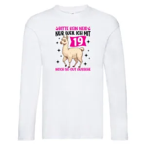 19. Geburtstag | 19 Jahre | Lama | gut aussehen Long Sleeve Weiß