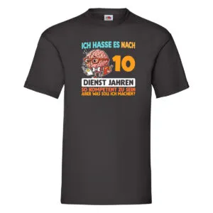 10 Dienstjahre | Arbeit | Kompetent v2 T-Shirt Schwarz