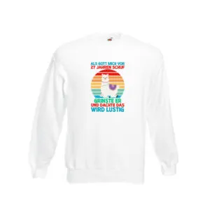 27. Geburtstag | 27 Jahre | Gut Schuf mich | Lama Sweatshirt Weiß