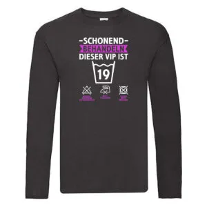 19 Geburtstag | schonend behandeln | 19 Jahre Long Sleeve Schwarz