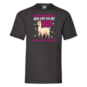 20. Geburtstag | 20 Jahre | Lama | gut aussehen v2 T-Shirt Schwarz