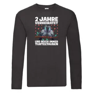 2 Jahre verheiratet | Turteltauben | Ehe | Ehepaar Long Sleeve Schwarz