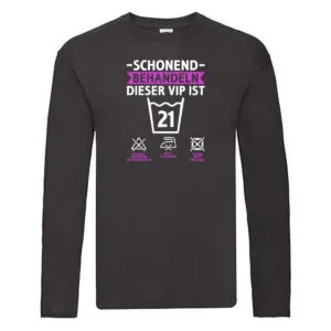21 Geburtstag | schonend behandeln | 21 Jahre Long Sleeve Schwarz