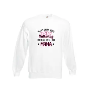 1. Muttertag, hab dich lieb, Mama | Herz | Flügel Sweatshirt Weiß