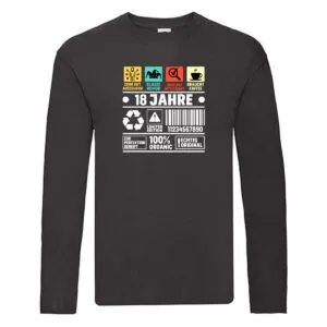 18. Geburtstag | 18 Jahre | Humor | Limited Edition Long Sleeve Schwarz