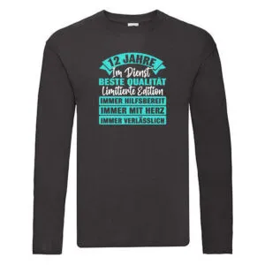 12 Jahre im Dienst | Jubiläum | Arbeit Long Sleeve Schwarz