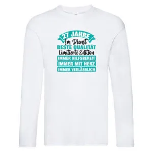 27 Jahre im Dienst | Jubiläum | Arbeit Long Sleeve Weiß