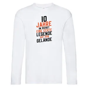 10 Jahre im Dienst | Legende | Jubiläum | Kollege | Arbeit Long Sleeve Weiß