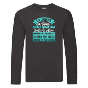 19 Jahre im Dienst | Jubiläum | Arbeit Long Sleeve Schwarz