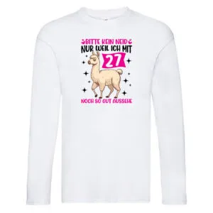 27. Geburtstag | 27 Jahre | Lama | gut aussehen Long Sleeve Weiß