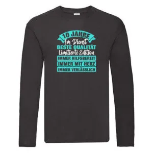 10 Jahre im Dienst | Jubiläum | Arbeit Long Sleeve Schwarz
