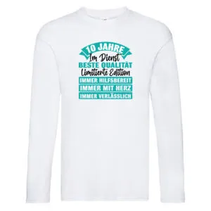 10 Jahre im Dienst | Jubiläum | Arbeit Long Sleeve Weiß