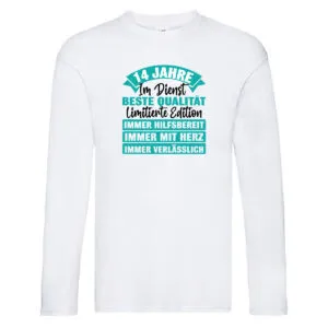 14 Jahre im Dienst | Jubiläum | Arbeit Long Sleeve Weiß