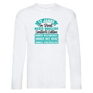 12 Jahre im Dienst | Jubiläum | Arbeit Long Sleeve Weiß