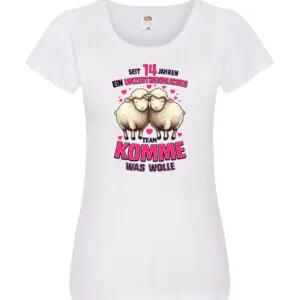 14 Jahre Verheiratet | 14 Jahre ein Team | Ehepaar v2 Damen Shirt Weiß