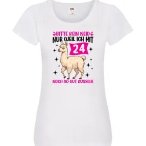 24. Geburtstag | 24 Jahre | Lama | gut aussehen Damen Shirt Weiß
