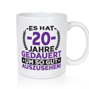 20 Jahre gedauert um so gut auszusehen | 20. Geburtstag v2 - Tasse Weiss - Kaffeetasse / Geschenk / Familie
