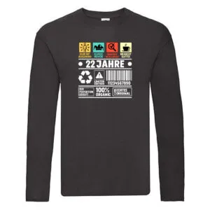 22. Geburtstag | 22 Jahre | Humor | Limited Edition Long Sleeve Schwarz