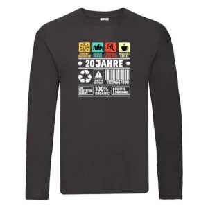 20. Geburtstag | 20 Jahre | Humor | Limited Edition Long Sleeve Schwarz