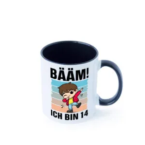 14. Geburtstag | Ich bin 14 | 14 Jahre | Bäääm Dabbing Kind Farbige Tasse - Kaffeetasse / Geschenk / Familie