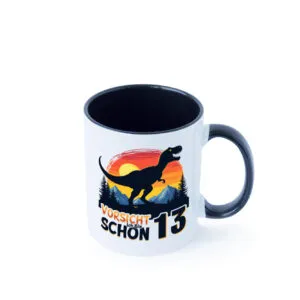 12. Geburtstag | 12 Jahre | Dinosaurier v3 Farbige Tasse - Kaffeetasse / Geschenk / Familie