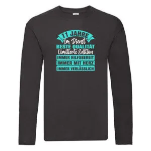 11 Jahre im Dienst | Jubiläum | Arbeit Long Sleeve Schwarz