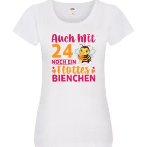 24. Geburtstag | Flottes Bienchen | 24 Jahre Damen Shirt Weiß