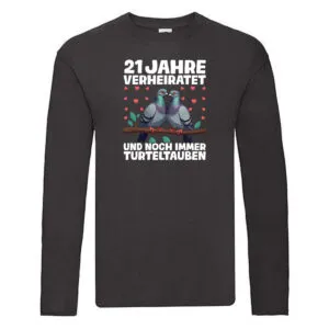 21 Jahre verheiratet | Turteltauben | Ehe | Ehepaar Long Sleeve Schwarz