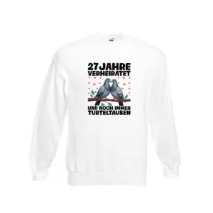 27 Jahre verheiratet | Turteltauben | Ehe | Ehepaar Sweatshirt Weiß