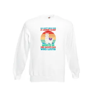 21. Geburtstag | 21 Jahre | Gut Schuf mich | Lama v2 Sweatshirt Weiß