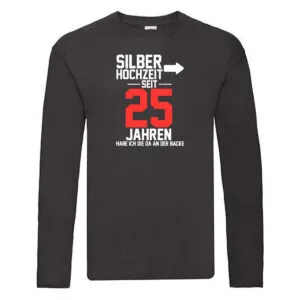 25. Hochzeitstag | Ehemann | Silberhochzeit Long Sleeve Schwarz