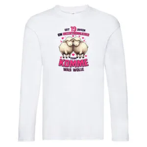 19 Jahre Verheiratet | 19 Jahre ein Team | Ehepaar v2 Long Sleeve Weiß