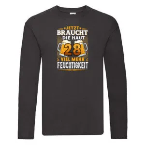 28 braucht die haut mehr Feuchtigkeit | 28. Geburtstag Long Sleeve Schwarz