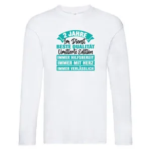 2 Jahre im Dienst | Jubiläum | Arbeit v2 Long Sleeve Weiß
