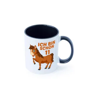 11. Geburtstag | Ich bin schon 11 | Pferde | Pony Farbige Tasse - Kaffeetasse / Geschenk / Familie