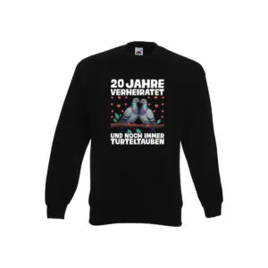 20 Jahre verheiratet | Turteltauben | Ehe | Ehepaar v2 Sweatshirt Schwarz