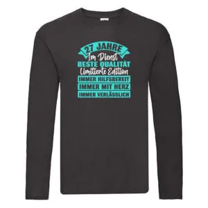 27 Jahre im Dienst | Jubiläum | Arbeit Long Sleeve Schwarz