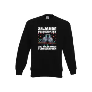 28 Jahre verheiratet | Turteltauben | Ehe | Ehepaar Sweatshirt Schwarz